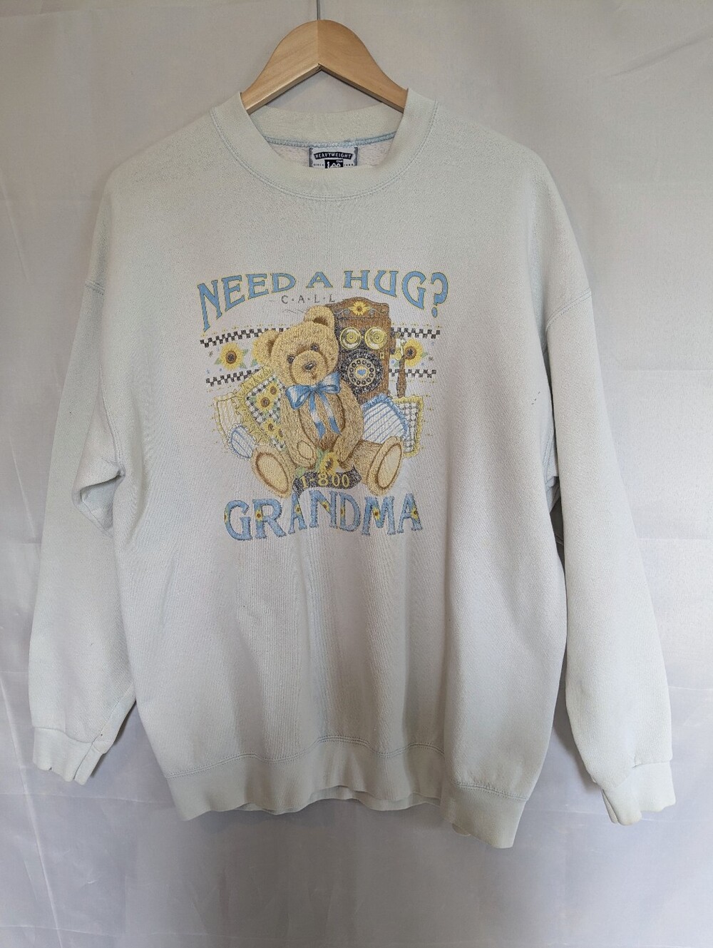 Vintage Lee Heavyweight Need A Hug 1-800 Grandma Crewneck Sweatshirt XL 90s